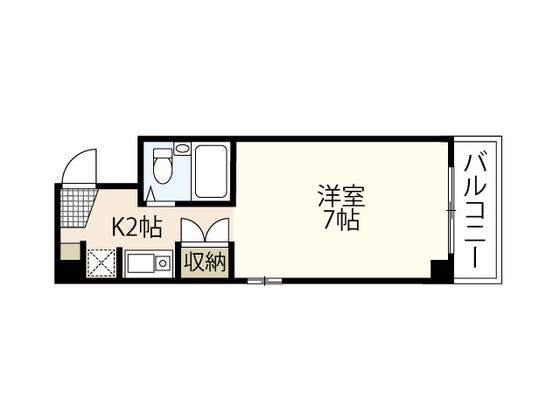 クリエーション中広(1K/3階)の間取り写真