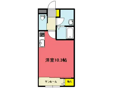 クレールIX(ワンルーム/1階)の間取り写真