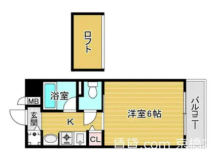 エステムコート大阪城前・OBPリバーフロント(1K/5階)の間取り写真