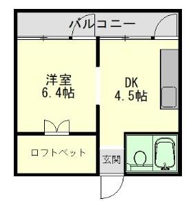 ヒルハイツ(1DK/1階)の間取り写真