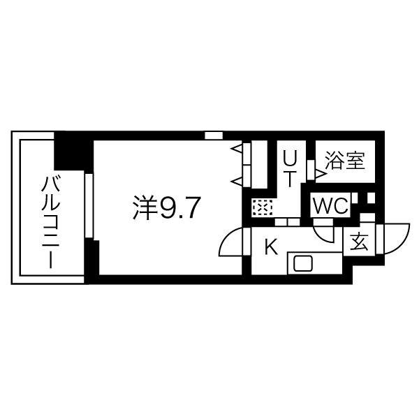 THE BRICKS(1K/9階)の間取り写真