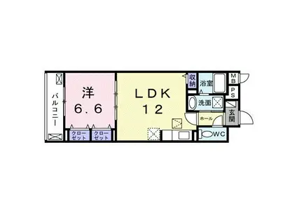 グルックパティオ高円寺(1LDK/1階)の間取り写真