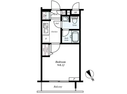 ガーラ・グランディ横濱桜木町(1K/8階)の間取り写真
