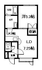 エスペル6条(1LDK/2階)の間取り写真