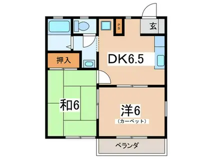 メゾンOKUTSU B(2DK/2階)の間取り写真