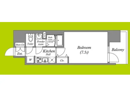 アドバンス大阪アネラ(1K/9階)の間取り写真