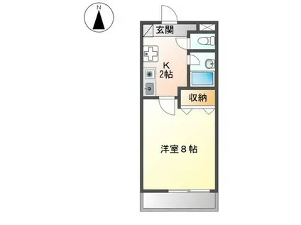 地下鉄鶴舞線 原駅(愛知) 徒歩5分 3階建 築26年(1K/3階)の間取り写真