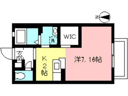 A.HOUSE百草園(1K/1階)の間取り写真