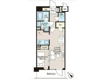 CREATIF三軒茶屋 クレアティフ三軒茶屋(1LDK/5階)の間取り写真