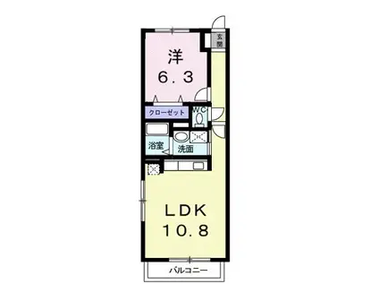 マントヴァーニ(1LDK/3階)の間取り写真