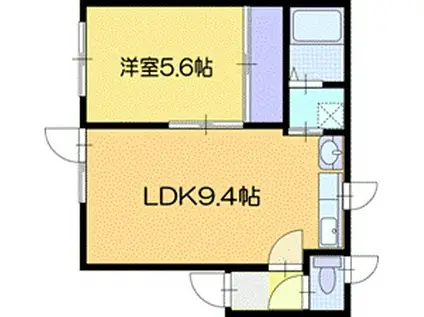 ハイツイーグル(1LDK/3階)の間取り写真