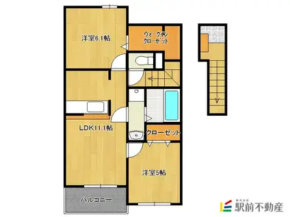 リンデンハウスII(2LDK/2階)の間取り写真