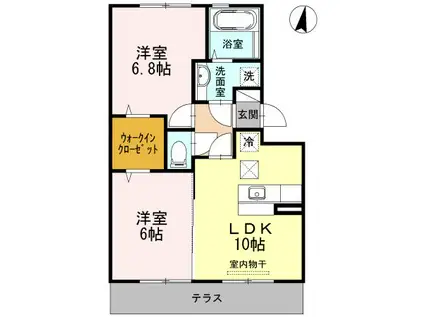 リベールIII(2LDK/1階)の間取り写真