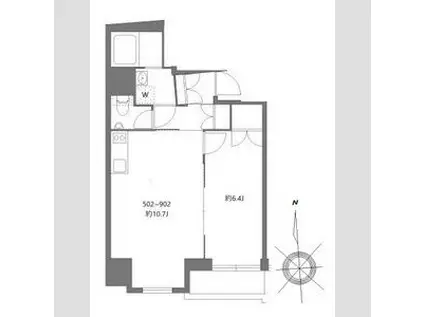 シティーウォーク練馬(1LDK/5階)の間取り写真