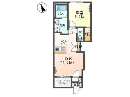 SWMP OTTO (1LDK/1階)の間取り写真