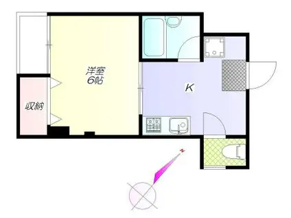 NOOSA(1K/1階)の間取り写真