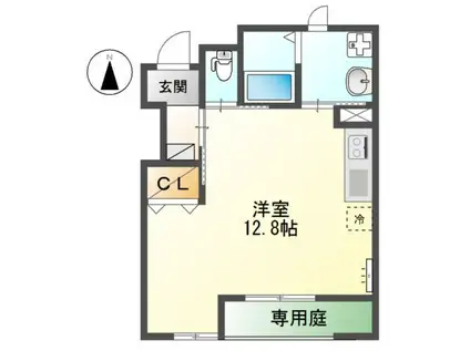 ブリーズパレス(ワンルーム/1階)の間取り写真