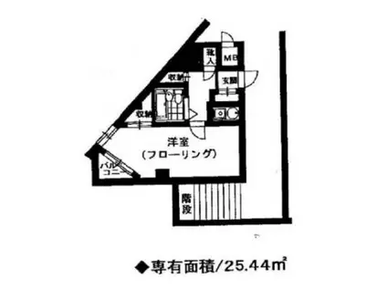 フレンド清水(1K/3階)の間取り写真