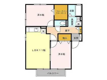 ルミネ・いわき(2DK/2階)の間取り写真