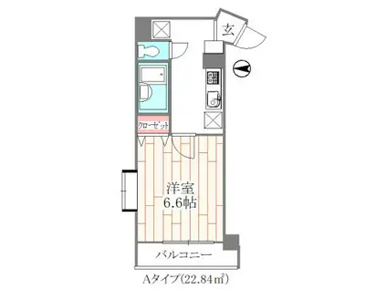 ASTEIOS(1K/2階)の間取り写真