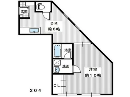 一須賀野村ビル(1DK/2階)の間取り写真