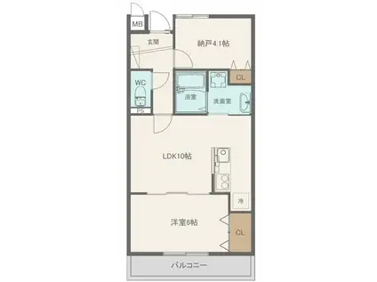 サンビルダープラス高羽ガーデン(2LDK/1階)の間取り写真