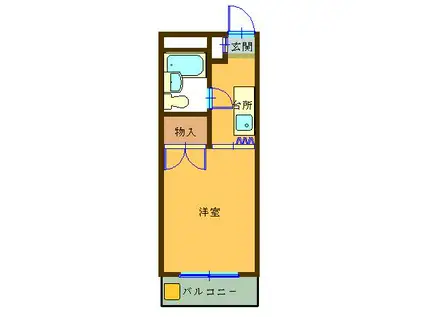 サンアベニュー二葉(1K/2階)の間取り写真