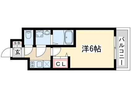 エスリードレジデンス大阪グランノースⅠ(1K/4階)の間取り写真