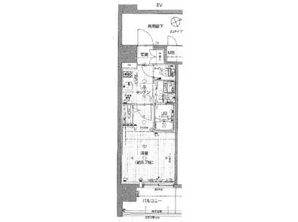 エスリード梅田グレイス(1K/2階)の間取り写真