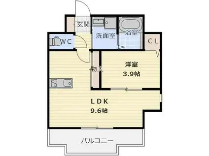ONLYONEキセラタウン(1LDK/5階)の間取り写真