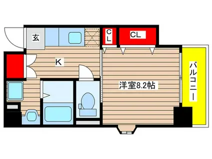 パールコートII(1K/5階)の間取り写真