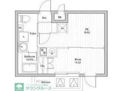 アーバンパーク東向島(1DK/2階)の間取り写真