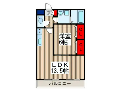 MIYABIビル(1LDK/2階)の間取り写真