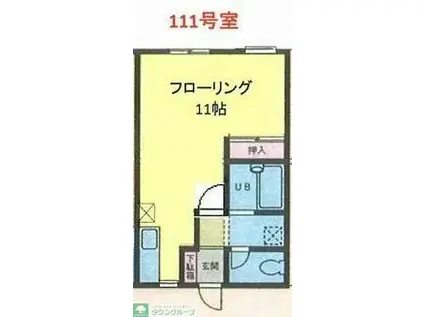 大宮吉敷町タウン1号棟(1K/1階)の間取り写真