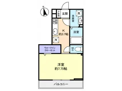 KT 5TH(1K/1階)の間取り写真