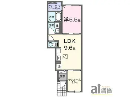 サンクレスト II(1LDK/1階)の間取り写真