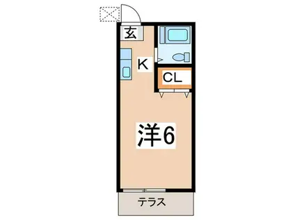 シャトル金沢(1K/1階)の間取り写真