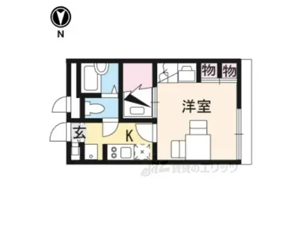 レオパレス あやめ池疋田(1K/1階)の間取り写真