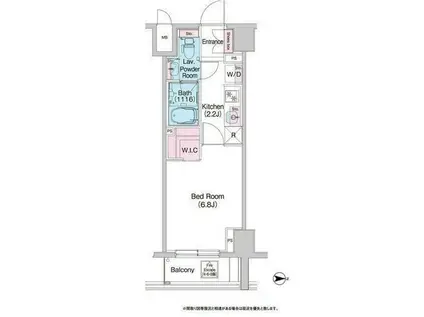 コンフォリア世田谷上馬(1K/7階)の間取り写真