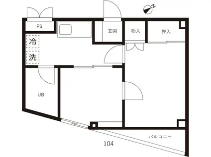 ワイケービー桜台(2K/1階)の間取り写真