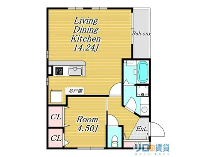 LAVITA NISHINAKAJIMA(1LDK/3階)の間取り写真