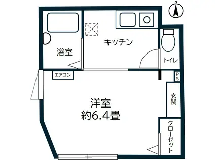 ミッション・ビエホ(1K/2階)の間取り写真