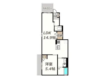 MICHISHEIM(1LDK/1階)の間取り写真