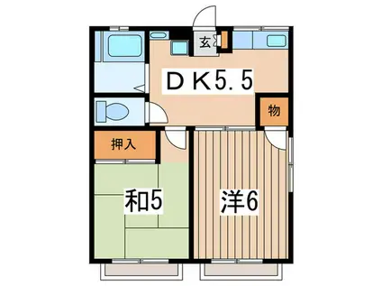 シティハイム・フォーレスト(2DK/2階)の間取り写真