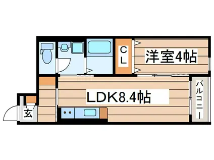 TRANCE WAY(1LDK/1階)の間取り写真