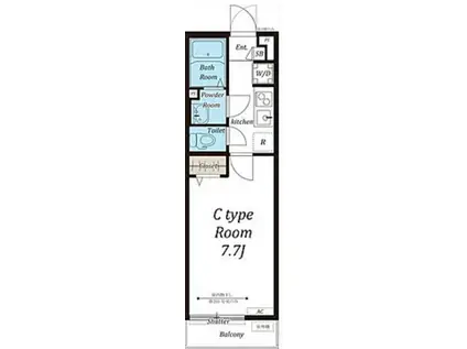 リブリ・大戸(1K/1階)の間取り写真