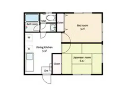 ピュアハイム(2K/1階)の間取り写真