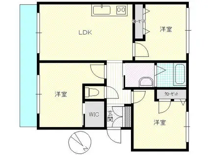 メゾン・ド・エムズII(3LDK/2階)の間取り写真