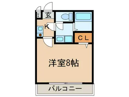 クリサンセマム青山Ⅰ(1K/2階)の間取り写真