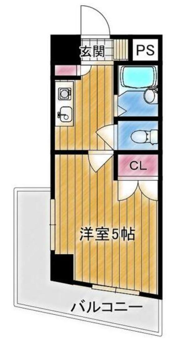 KMマンション北方(1K/6階)の間取り写真